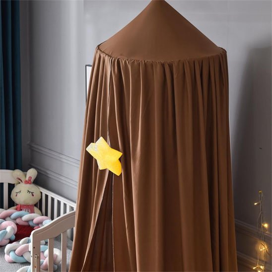 Ciel de lit bébé-chateaux-marron