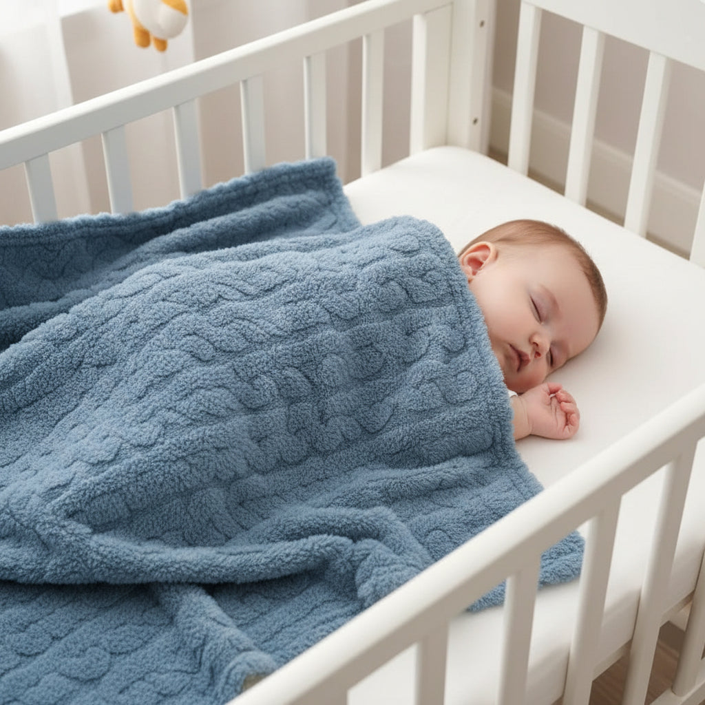 couverture bébé chaude bleu douillé