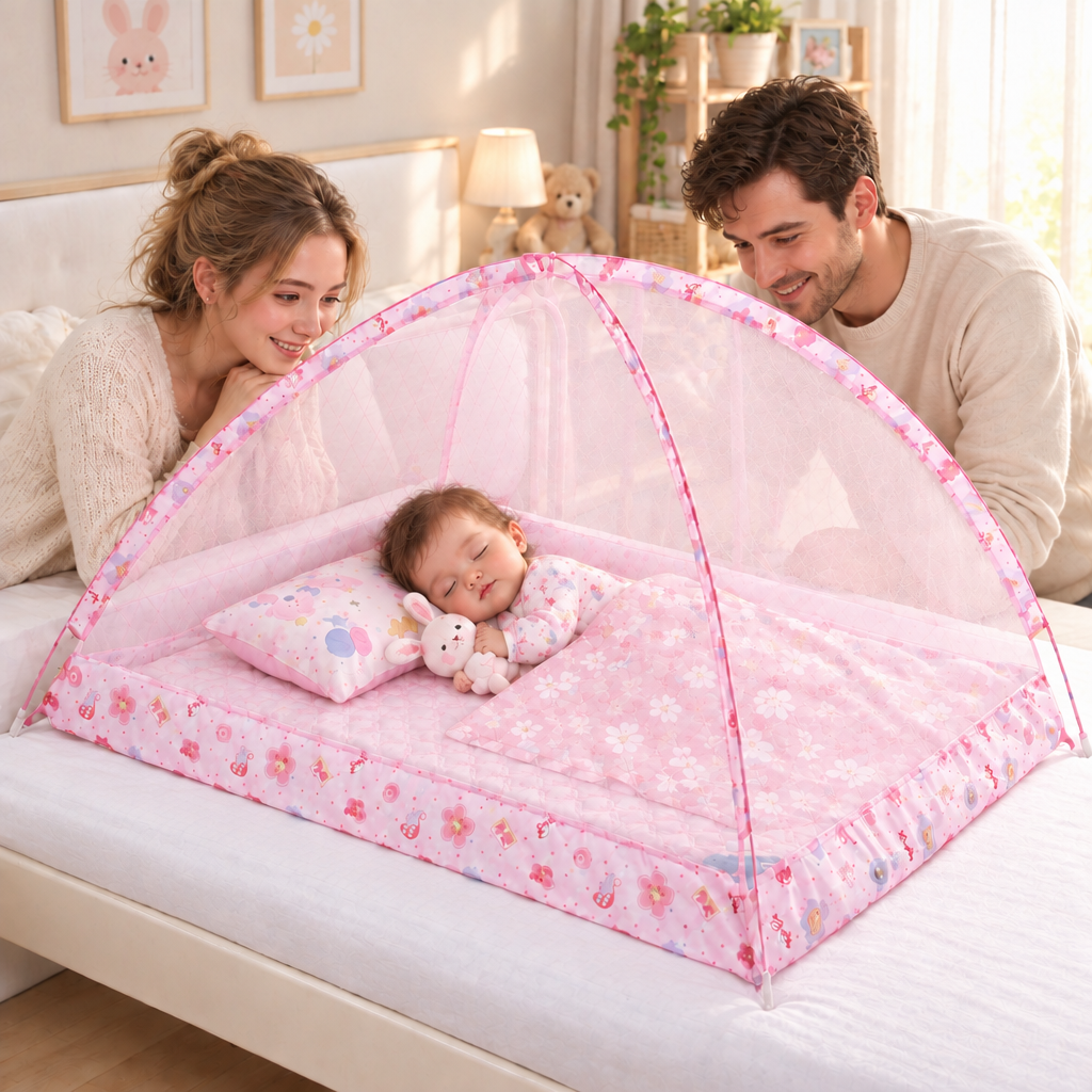 moustiquaire pour bébé sourir chaleureux