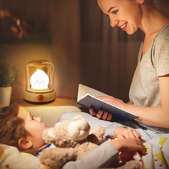 Veilleuse bébé-en verre protectrice