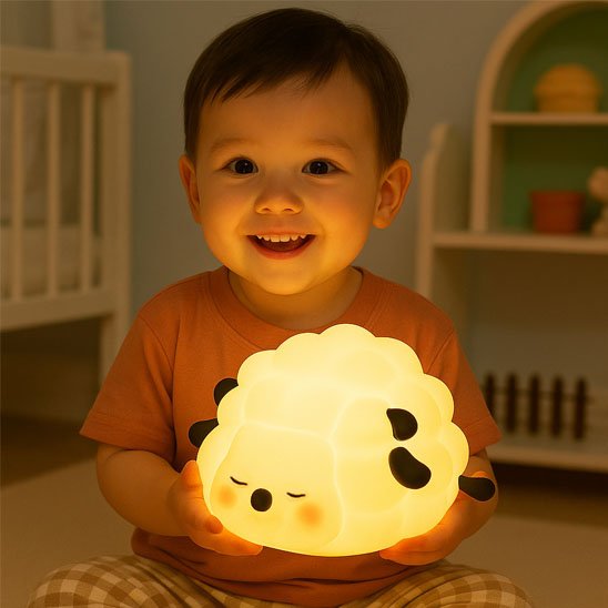 Veilleuse bébé-mouton-doux