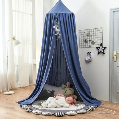 Ciel de lit bebe-chateaux-bleu