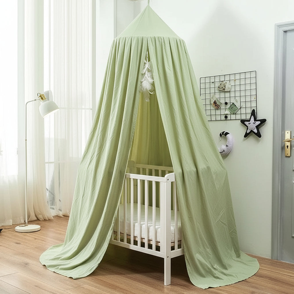 Ciel de lit bebe-chateaux-vert