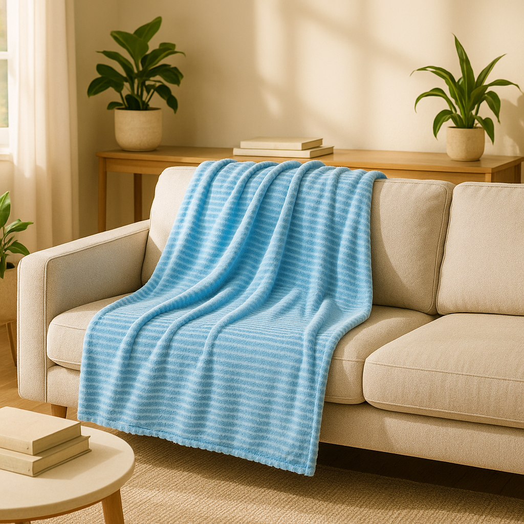 Couverture en polaire bebe-bleu