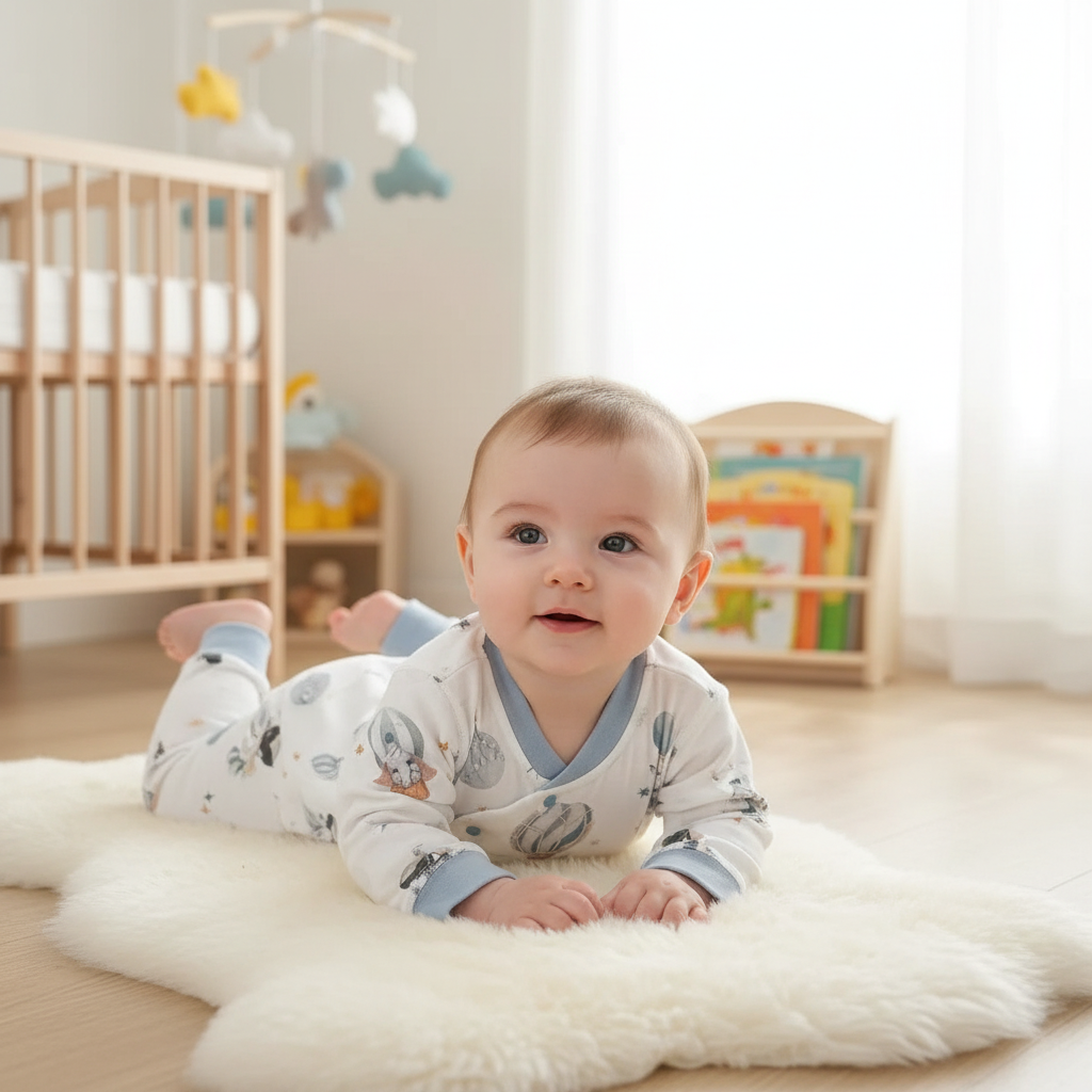 Pyjama bébé garçon bleu sourire