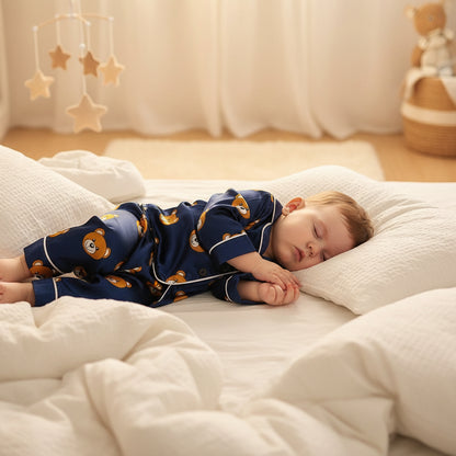 bébé pyjamas bleu ourson