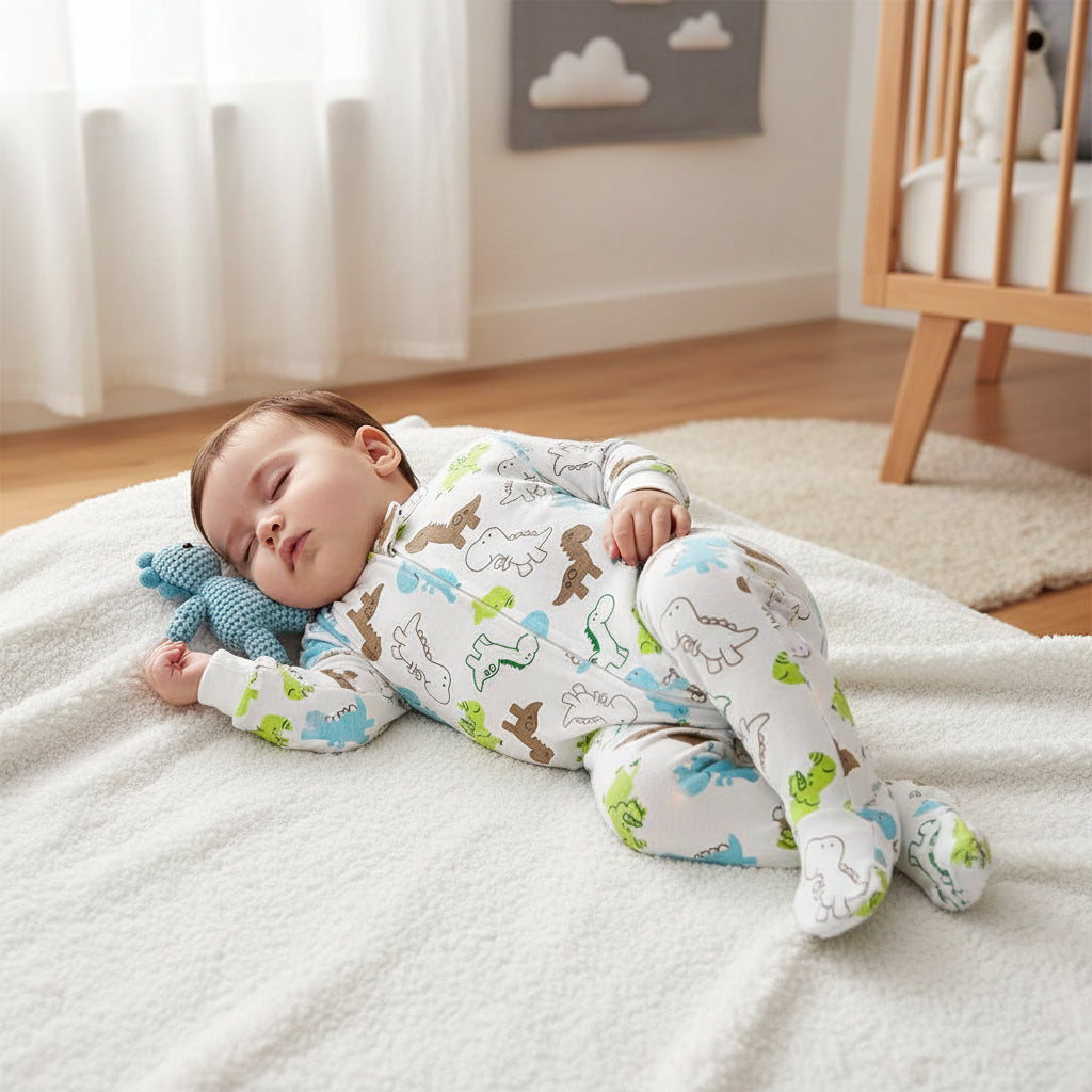bébé pyjamas blanc dinosaure