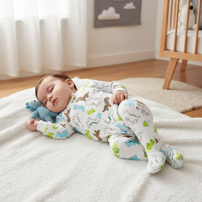 bébé pyjamas blanc dinosaure