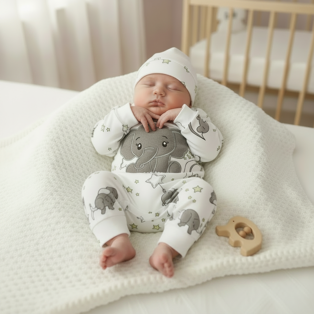 bébé pyjamas éléphant gris