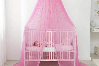 ciel de lit bebe-chateau-rose