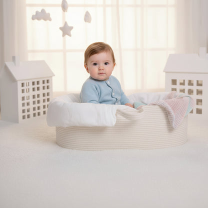 couffin bébé blanc cassé