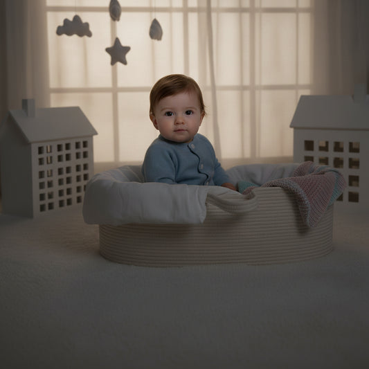couffin bébé blanc cassé