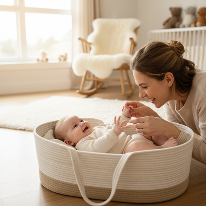 couffin en osier pour bébé cocon  harmonieux
