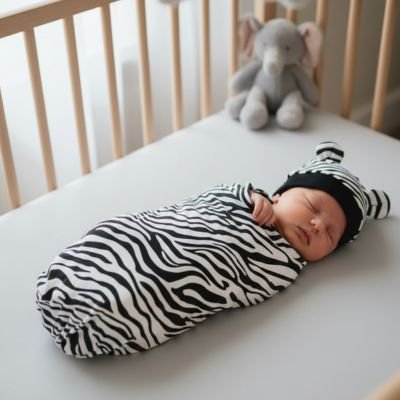 Couverture enveloppante bébé zèbre