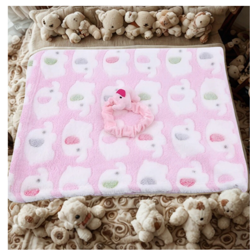 couverture bébé-éléphant rose