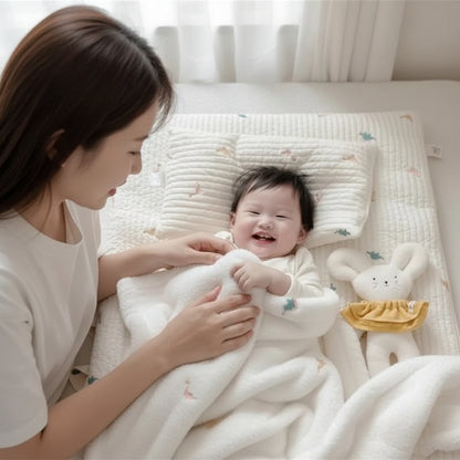 couverture bebe chaude et douce en tissu blanc pour nouveau-né
