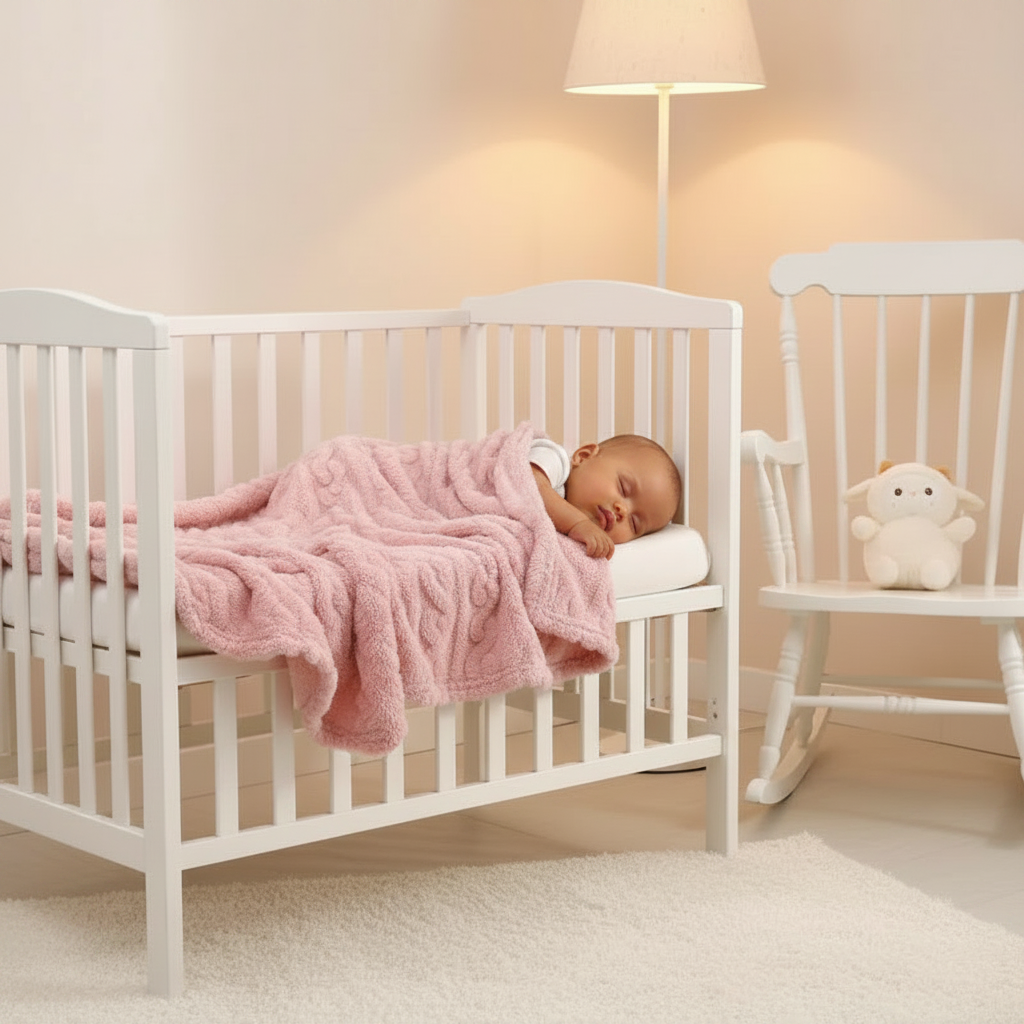 couverture bébé chaude rose cocon