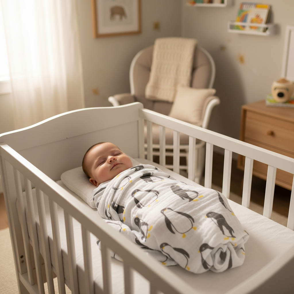 couverture bebe legere blanc manchon