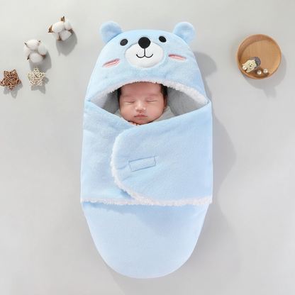  couverture enveloppante bebe hiver bleu cocon