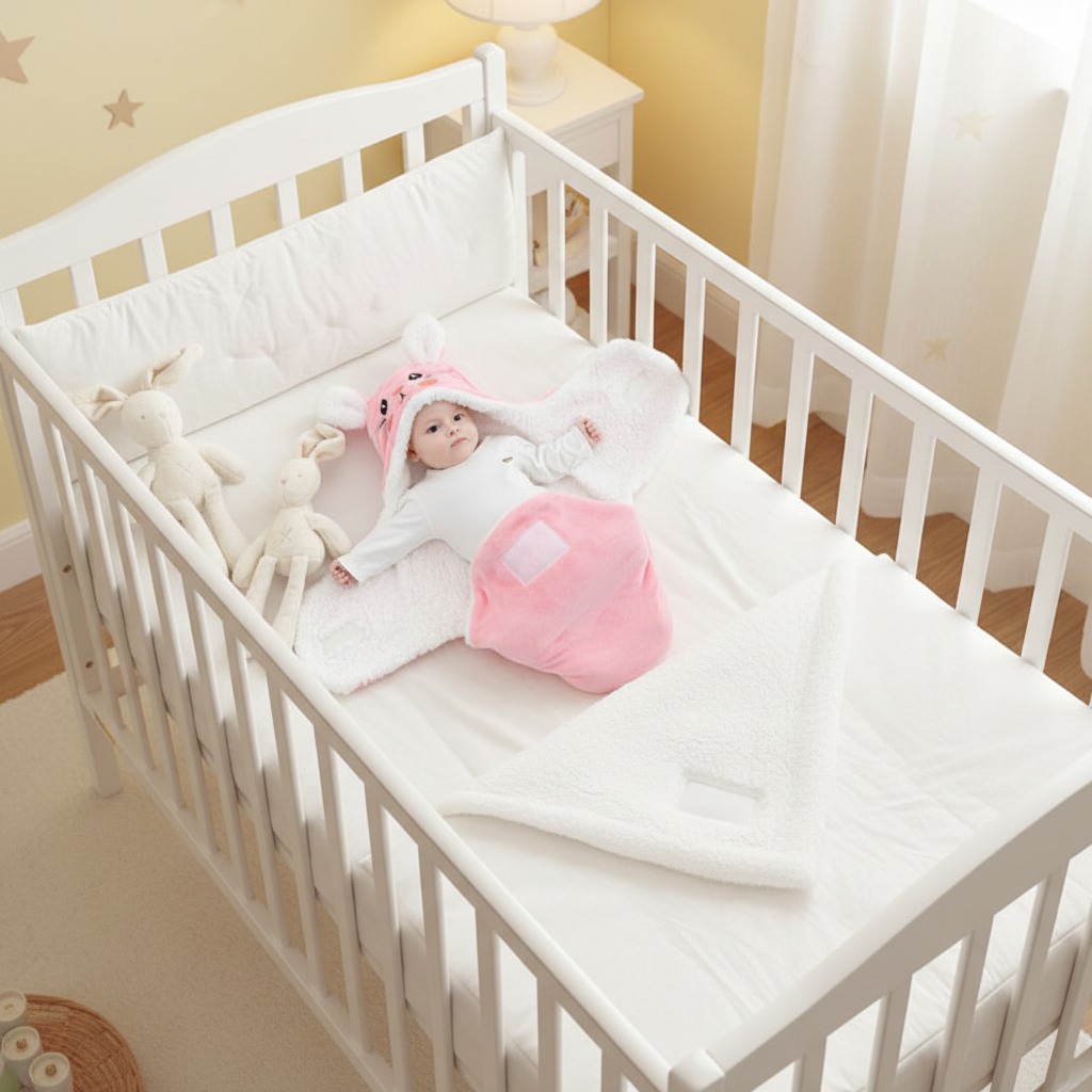  couverture enveloppante bebe hiver rose cocon