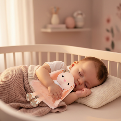 doudou bebe fille lapin-rose pastel