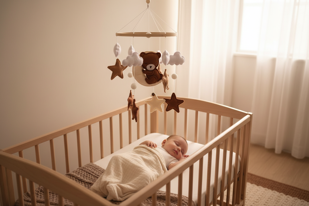 mobile bebe ours marrondouceur de lune