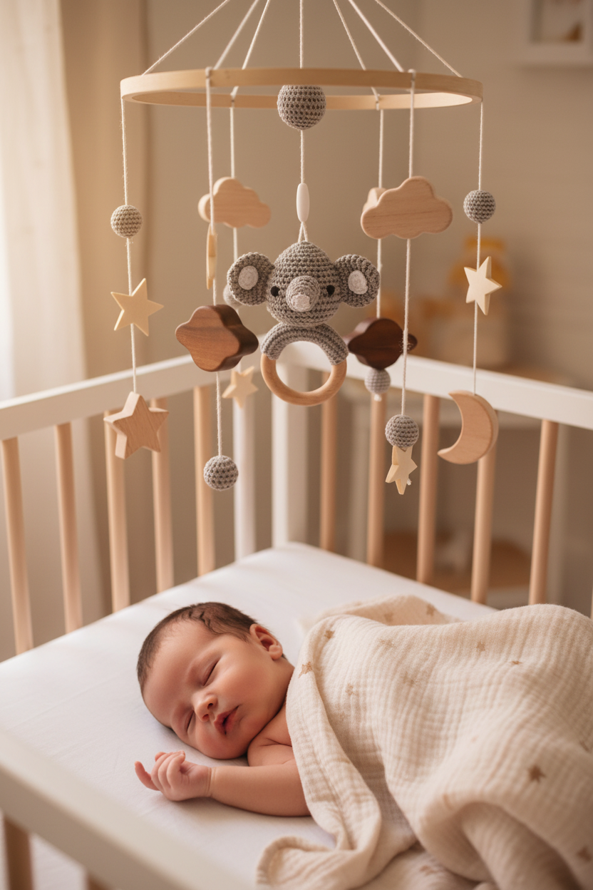 mobile bebe pour lit cocon étoile