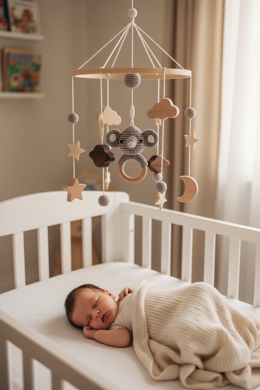 mobile bebe pour lit cocon lune confort 