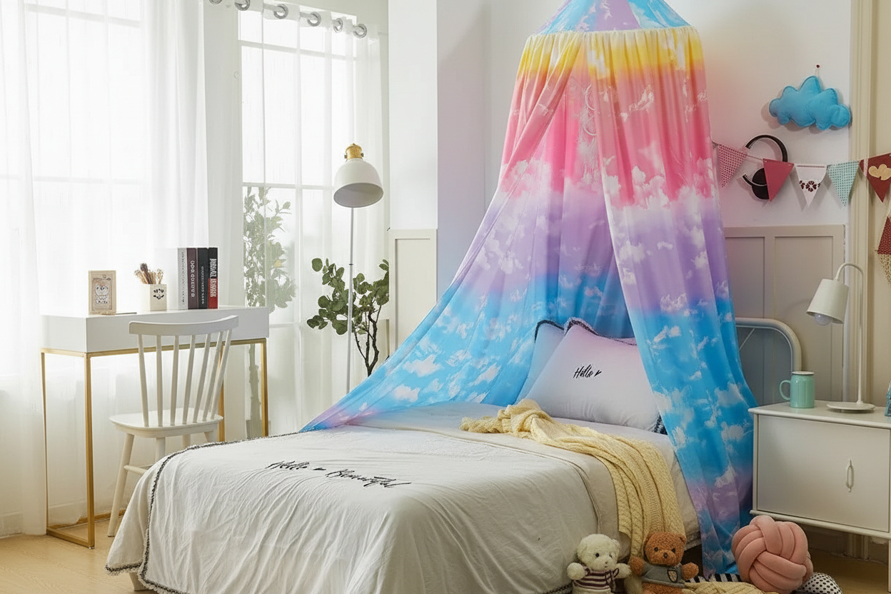 moustiquaire bebe lit-arc-en-ciel