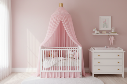 moustiquaire lit bebe-rose