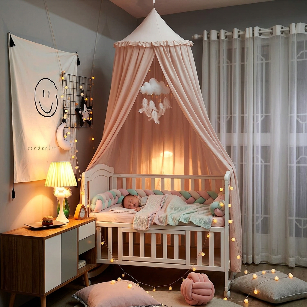 moustiquaire lit de bébé nuage blanc