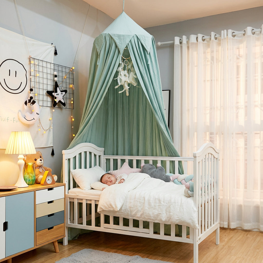  moustiquaire lit de bébé cocon vert