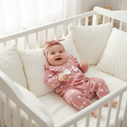 pyjama bébé fille sourire de cœur