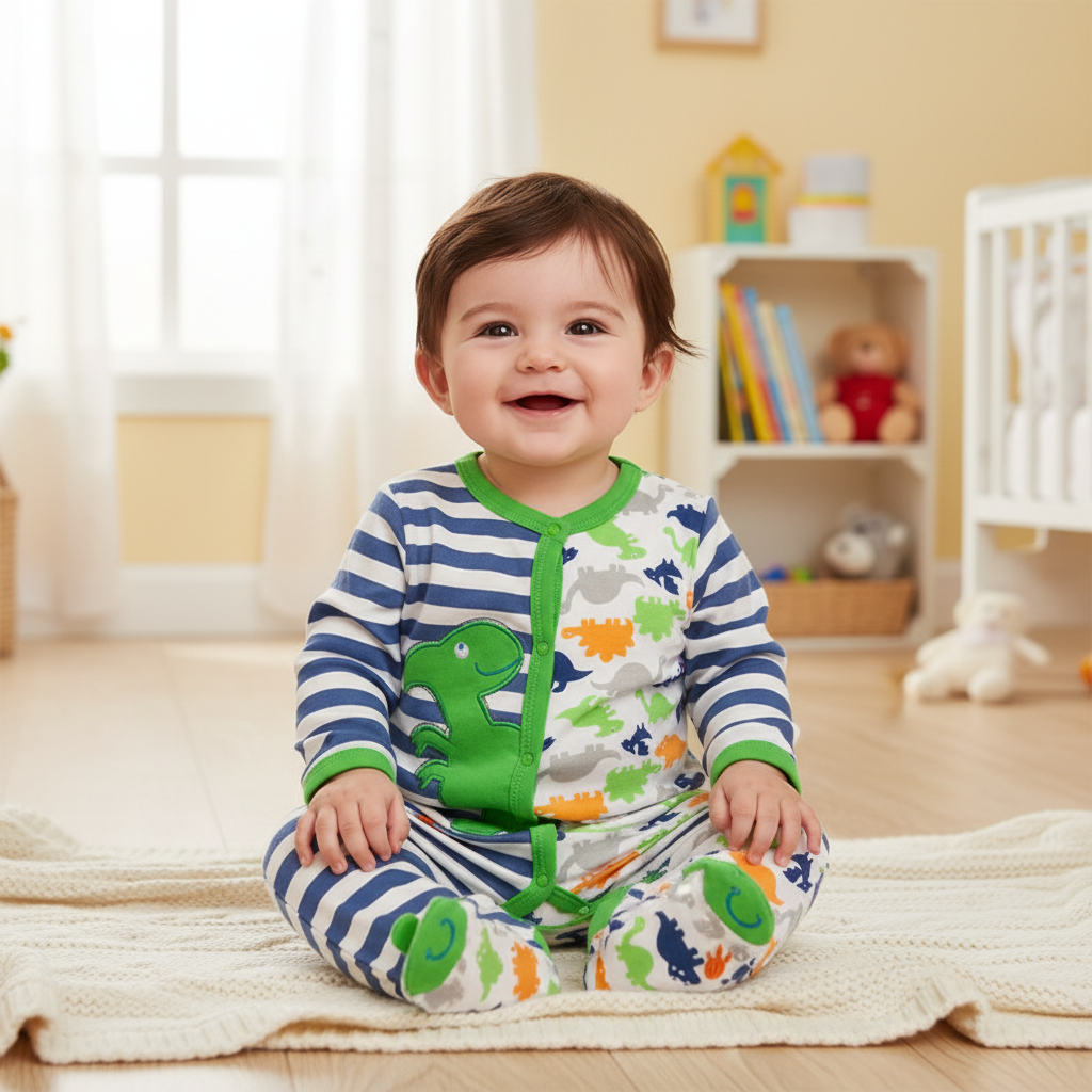 pyjama bébé naissance été dinosaure vert