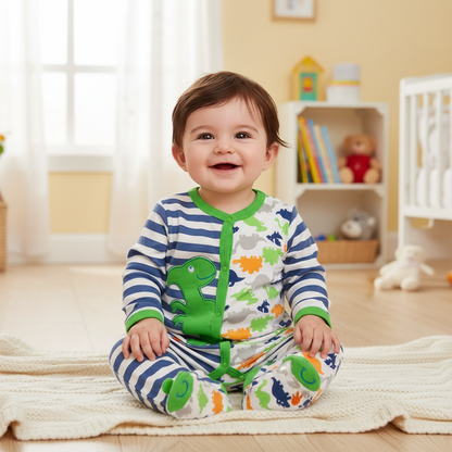 pyjama bébé naissance été dinosaure vert