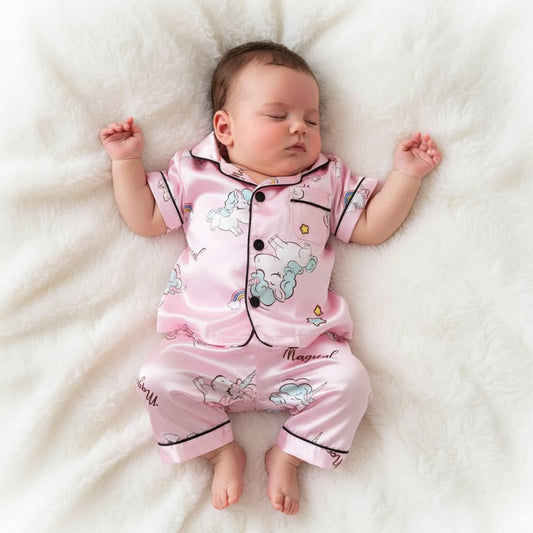  pyjama été bébé fille rose poney 