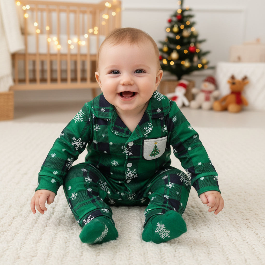 pyjama noël pour bébé flocon de nege
