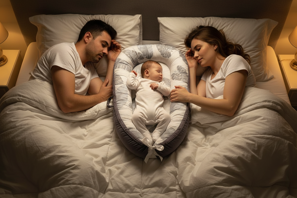 reducteur de lit bebe-feuille-gris