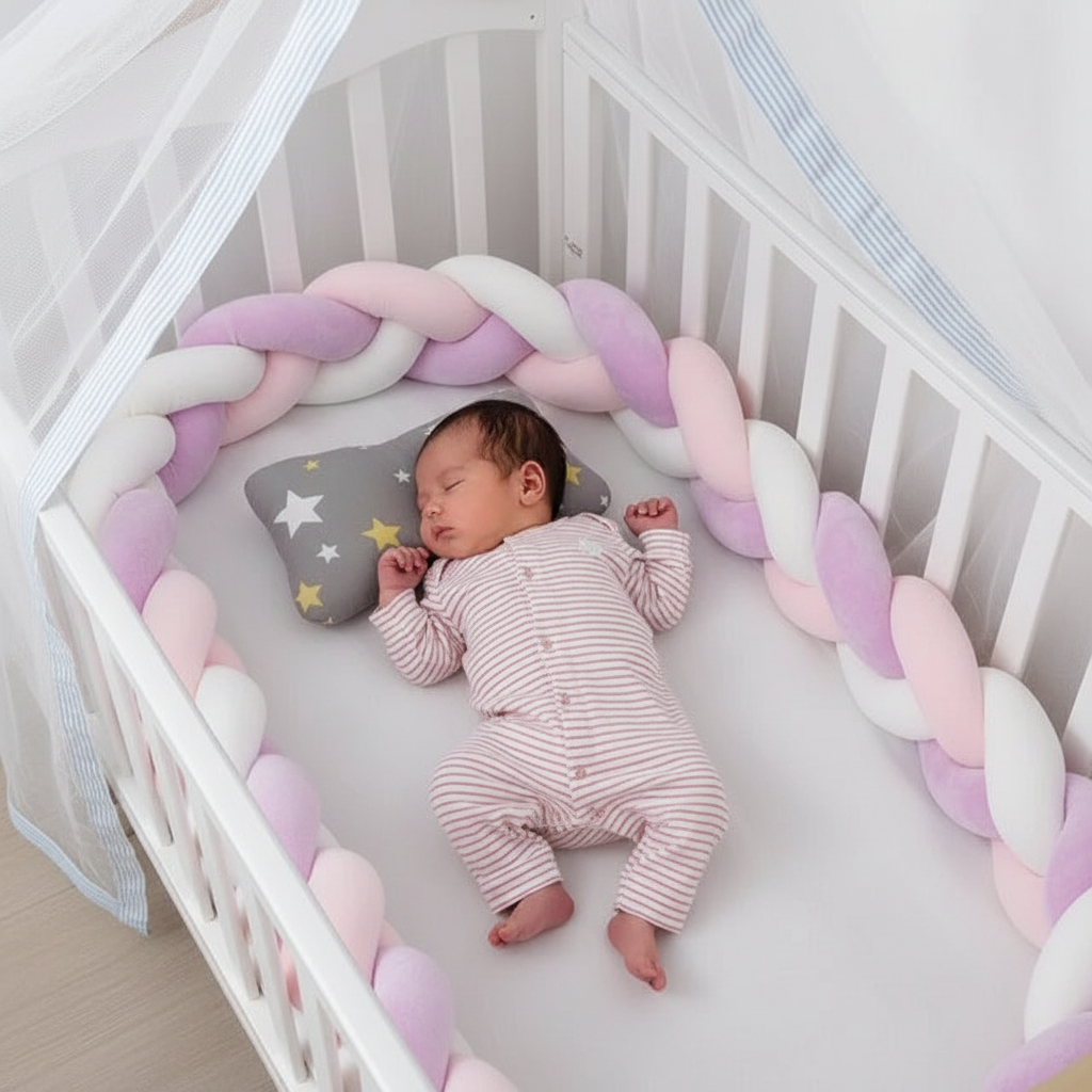 Tour de lit tresse | Cocon Sécurité - Protection Douce | Baby Astrance