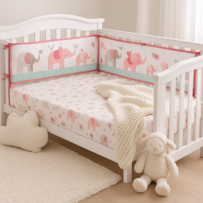 tour de lit-blanc-rose