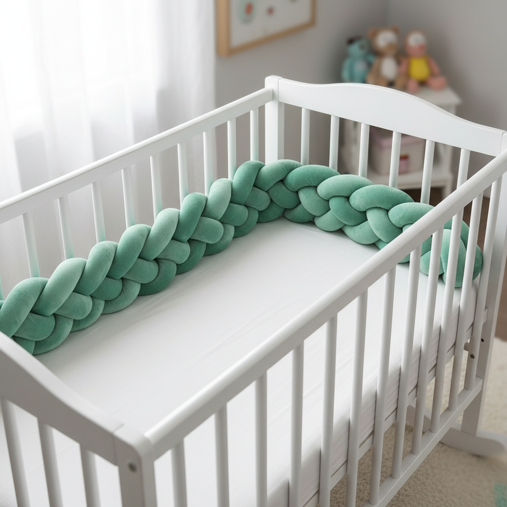 tour de lit tresse-coconing-vert