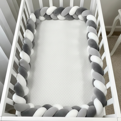 tour de lit tresse-doudou-gris-noir