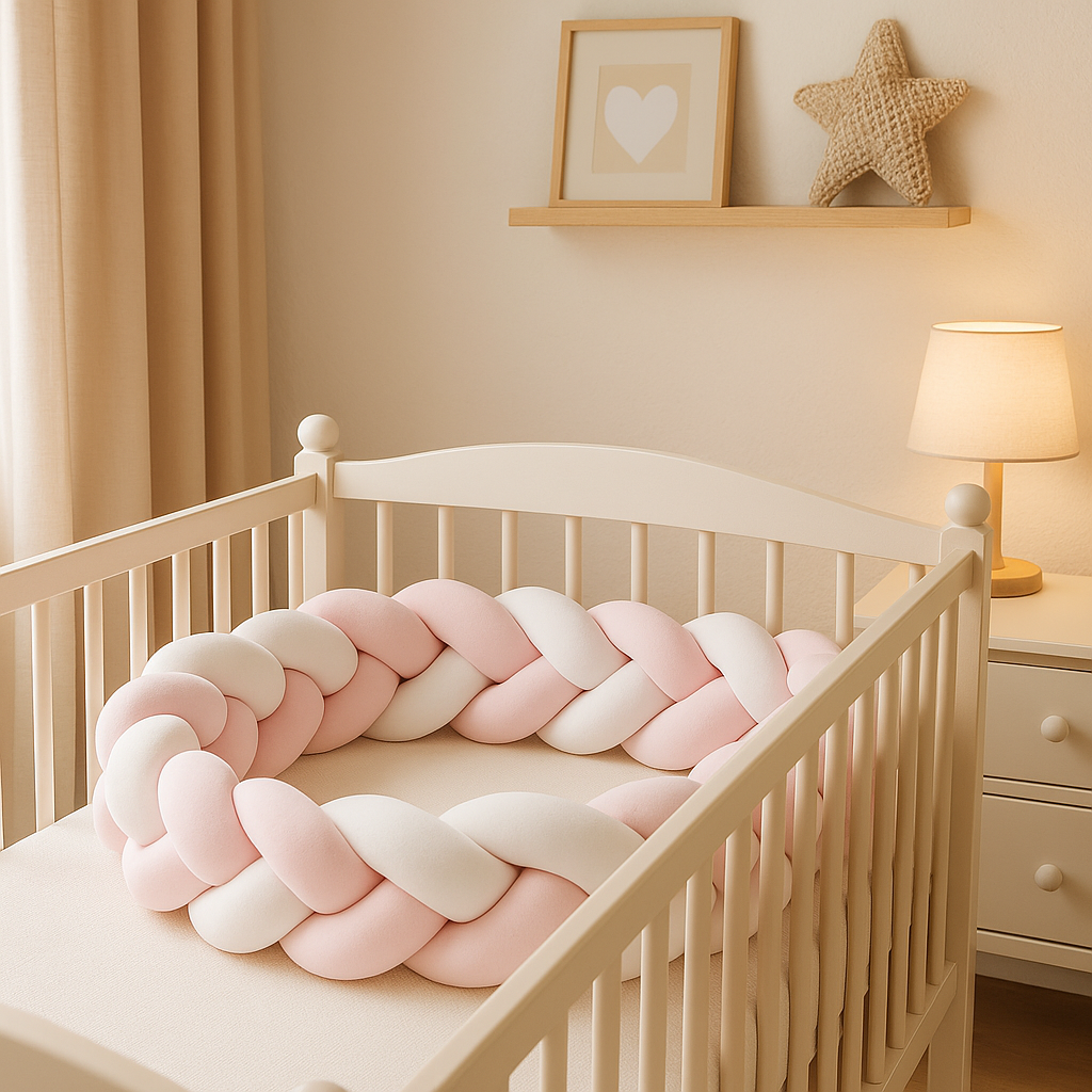 tresse de lit-blanc-rose