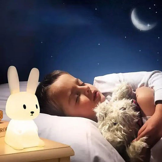 Veilleuse bébé-lapin-blanc