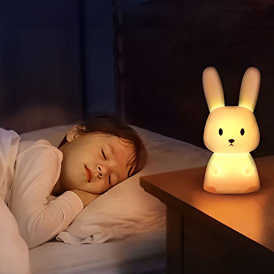 Veilleuse bébé-lapin-jaune